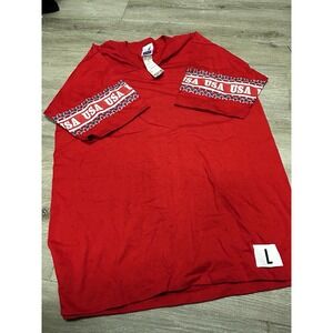 Vintage USA Red T-Shirt  -‎ Size Medium - Stars